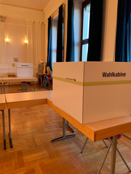 Aufbau der Aula zur Wahl