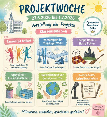 Projekttage - Das Angebot im Ernestinum