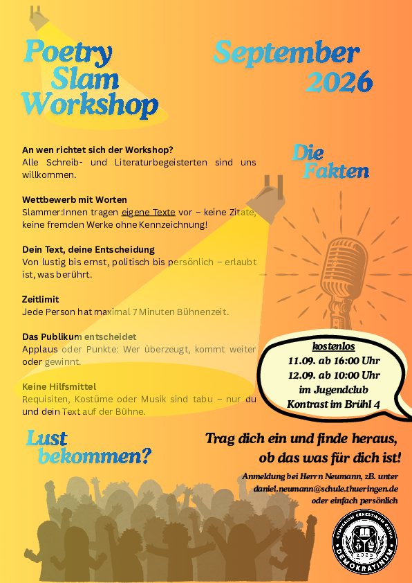 Poetry Slam Workshop – Runde 4!